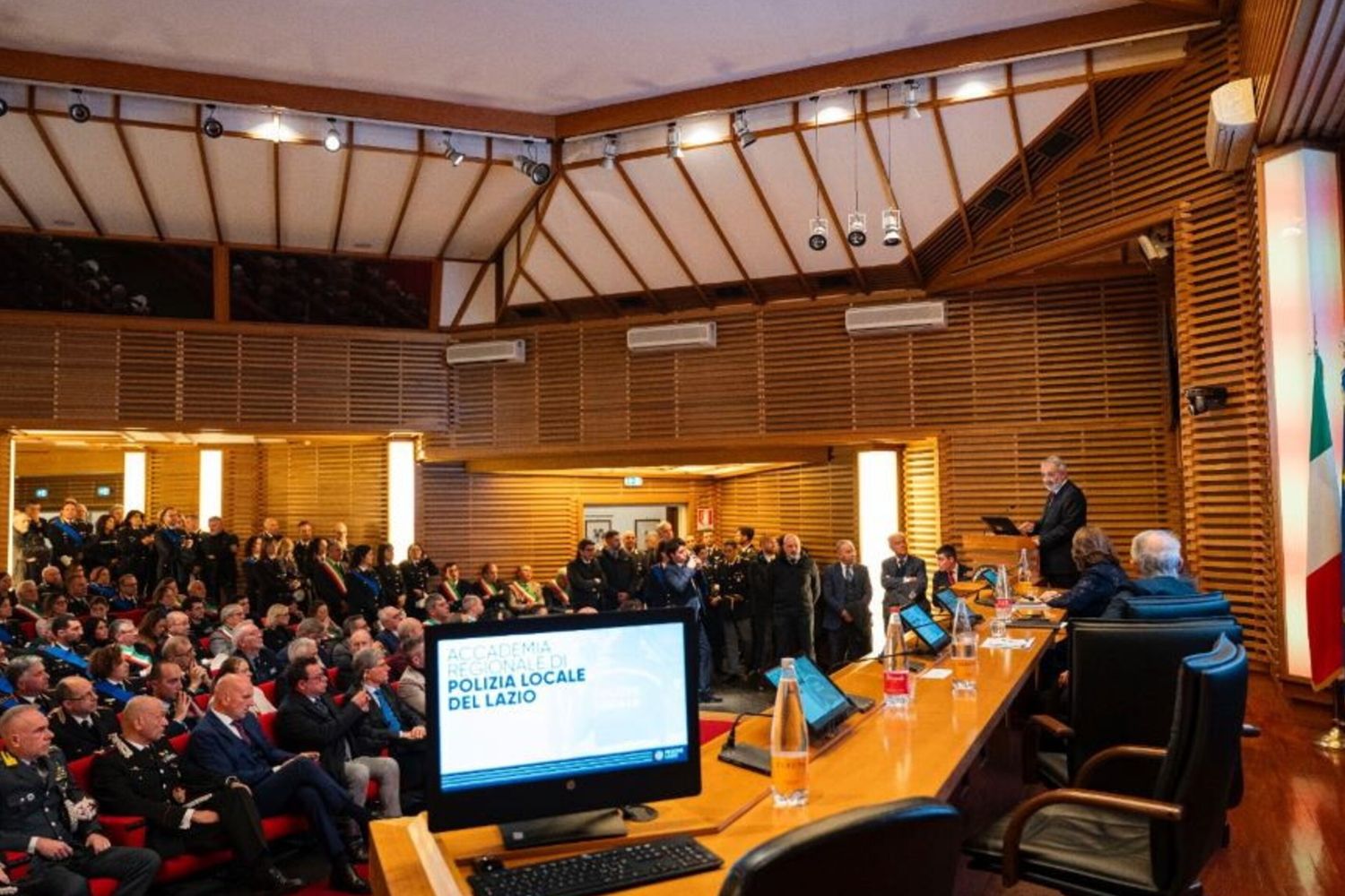 Francesco Rocca alla presentazione dell’Accademia regionale di Polizia locale del Lazio