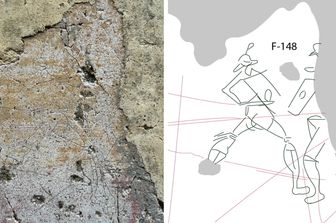 Graffito che ritrae un gladiatore scoperto a Pompei