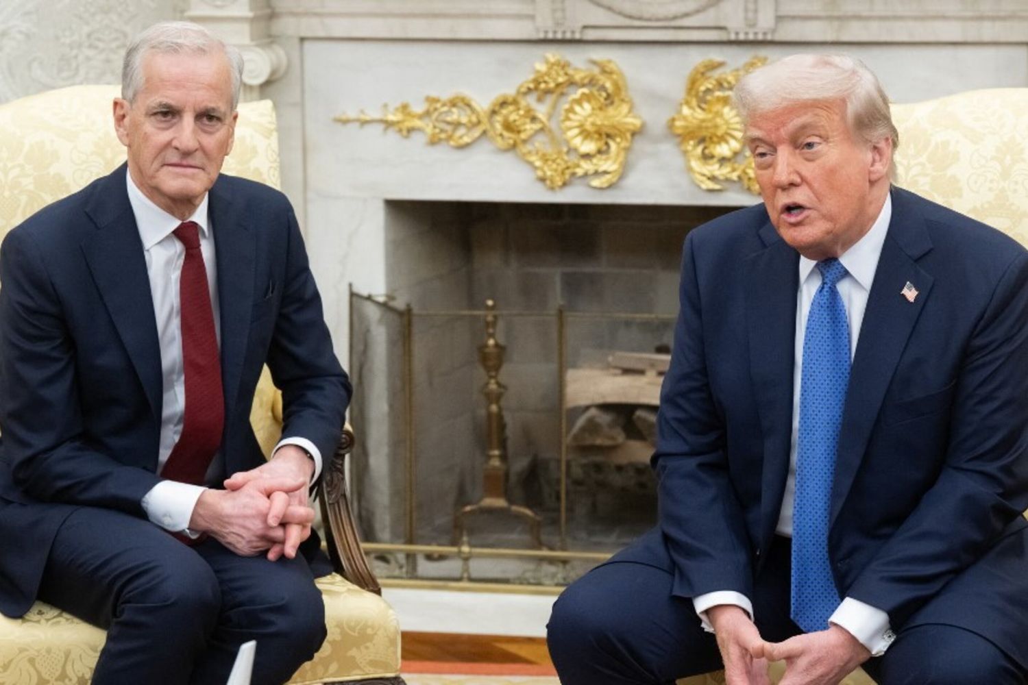 Il presidente Usa Donald Trump e  il primo ministro norvegese Jonas Gahr Store