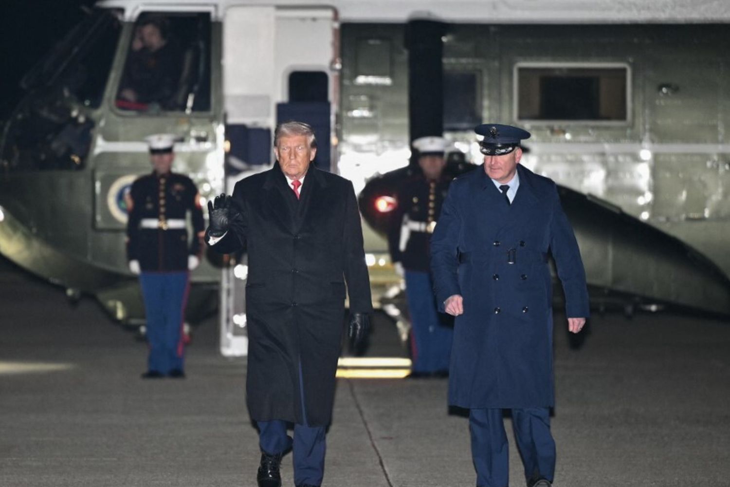 Donald Trump in partenza per Davos