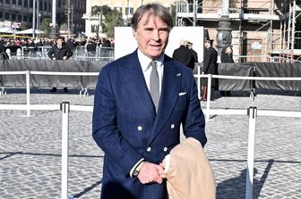 Brunello Cucinelli ai funerali di Valentino