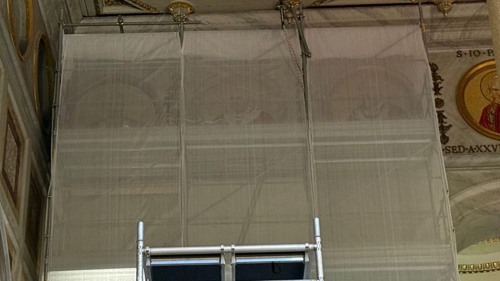 I lavori di sistemazione del tondo