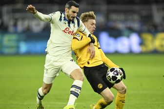 Davide Zappacostra un una fase di gioco di Borussia Dortmund-Atalanta