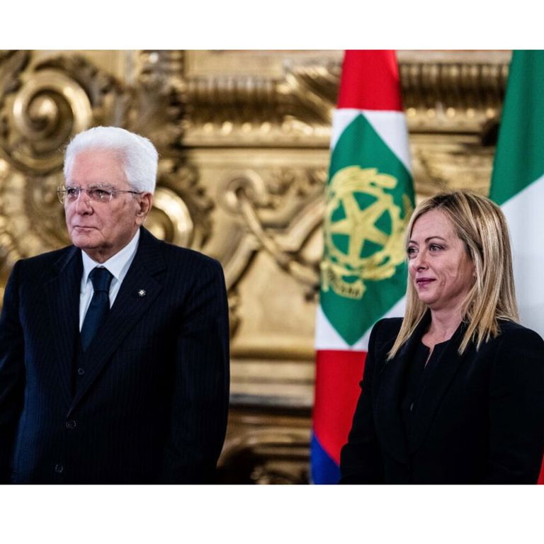 il presidente della Repubblica Sergio Mattarella con la presidente del Consiglio Giorgia Meloni