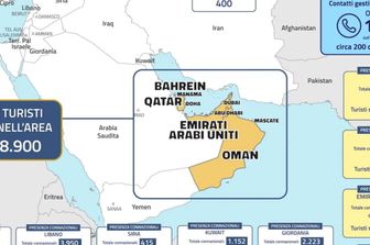 Mappa degli italiani ancora presenti in Medio Oriente