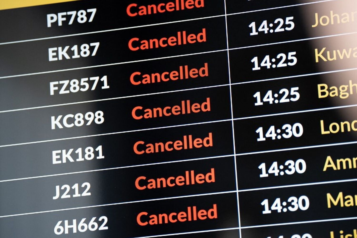 Tabellone aeroporto di Doha