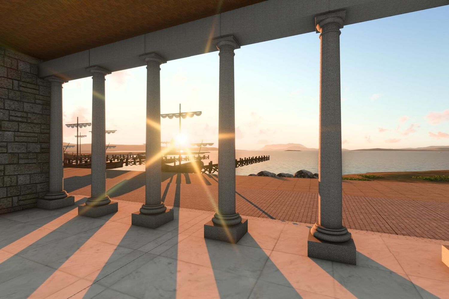 Ricostruzione in 3D del porto romano di Olbia credit Giuseppe Barraqueddu