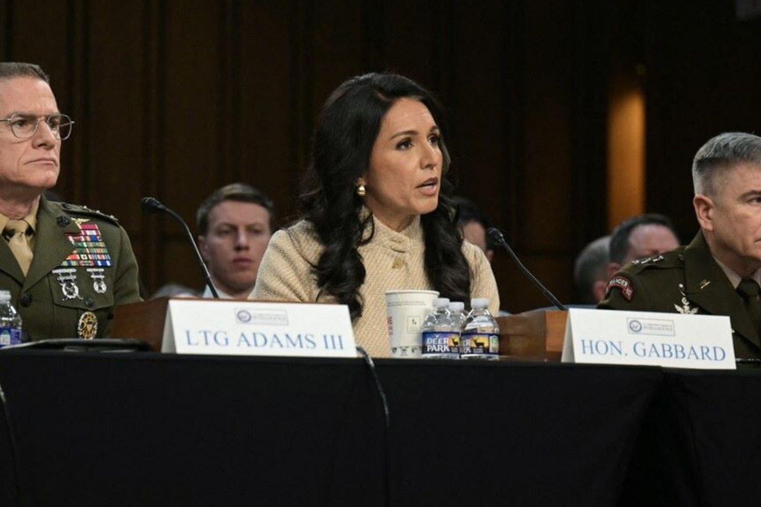 La direttrice dell’intelligence americana Tulsi Gabbard in audizione davanti alla Commissione del Senato