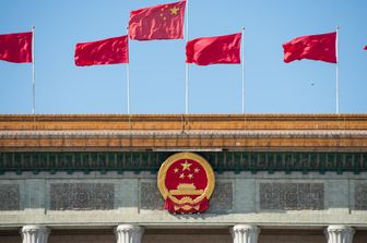 Pechino, il palazzo della Grande Sala del Popolo a piazza Tiananmen&nbsp;