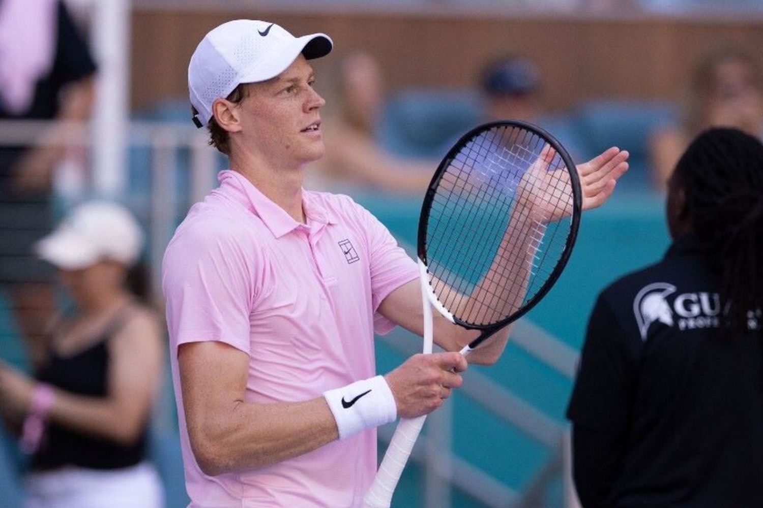 Sinner dopo la vittoria a Miami contro il francese Moutet