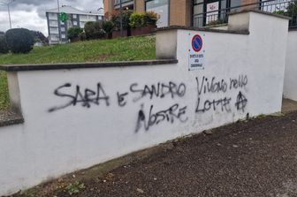 Scritta a Viterbo inneggiante i due anarchici morti per l'esplosione di un ordigno  nel Parco degli Acquedotti