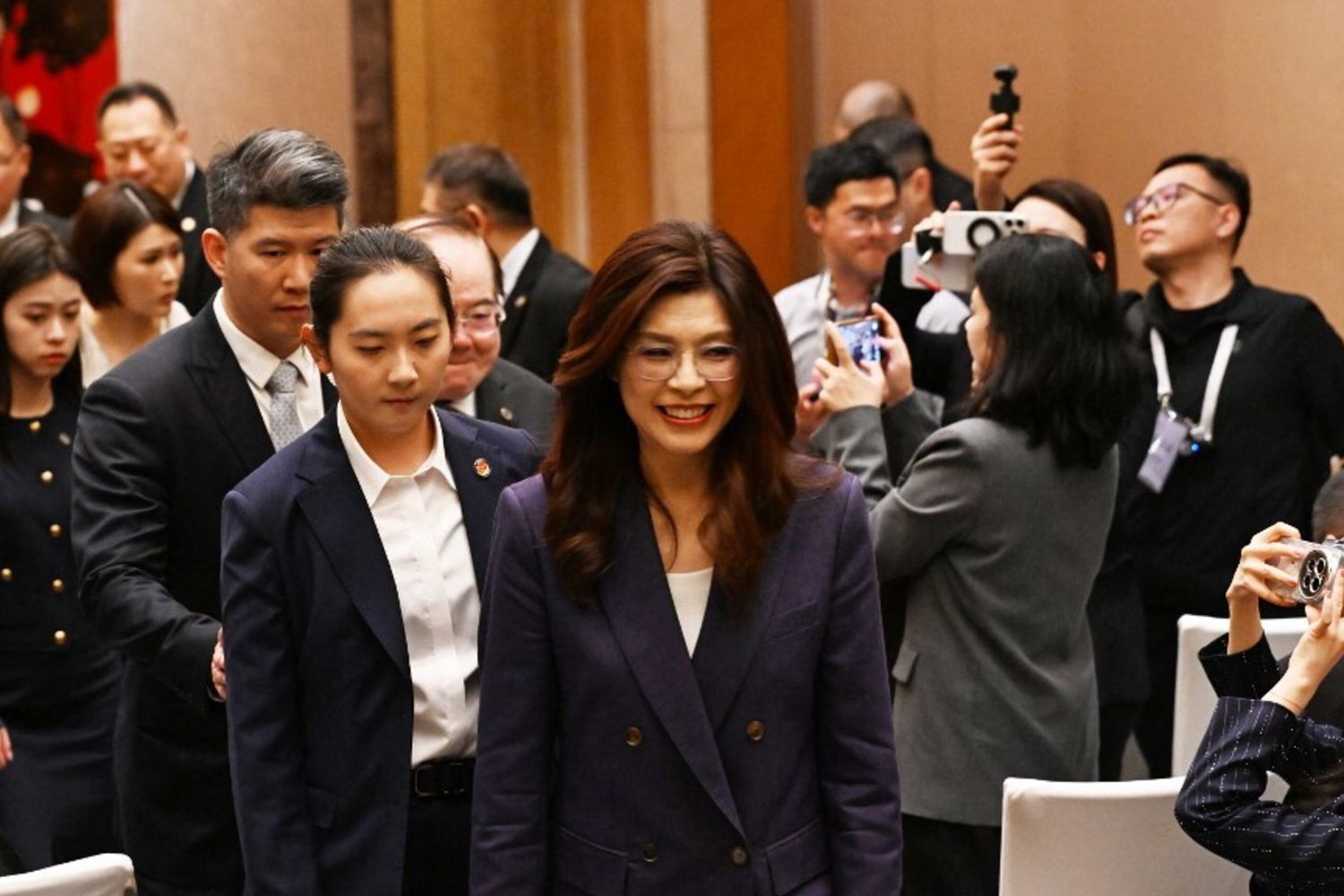 La presidente del Kuomintang di Taiwan, Cheng Li-wun