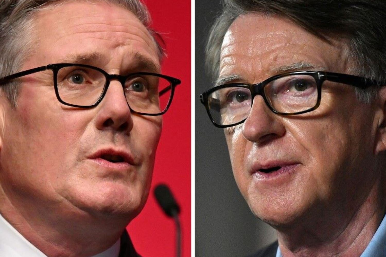 Keir Starmer (a sinistra) e Peter Mandelson (a destra)