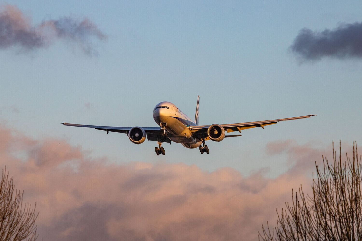 Un aereo in fase di atterraggio