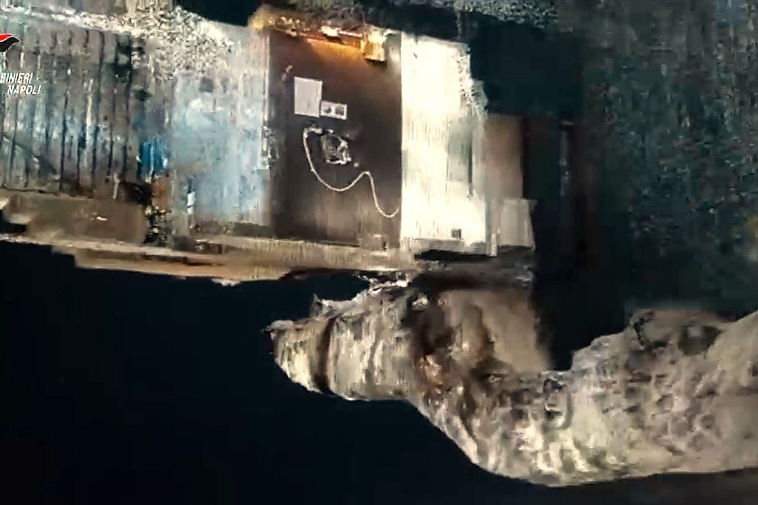 Elaborazione tridimensionale del cunicolo sotto il caveau filiale di Crédit Agricole di Napoli