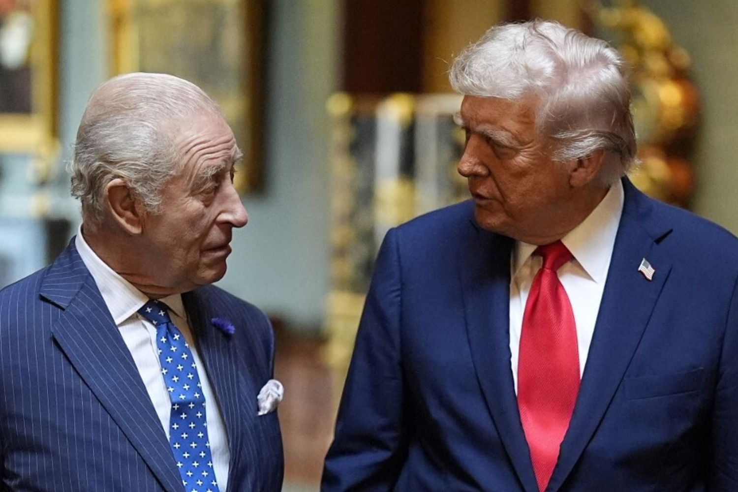 Re Carlo e Donald Trump al castello di Windsor