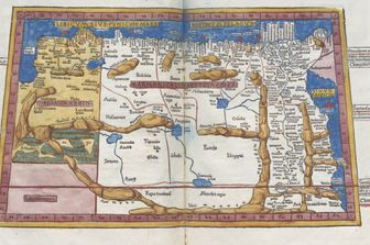 Un'antica mappa della Libia e dell'Africa