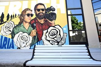 Murales per Ilaria Alpi e Miran Hrovatin al centro Rai di Saxa Rubra