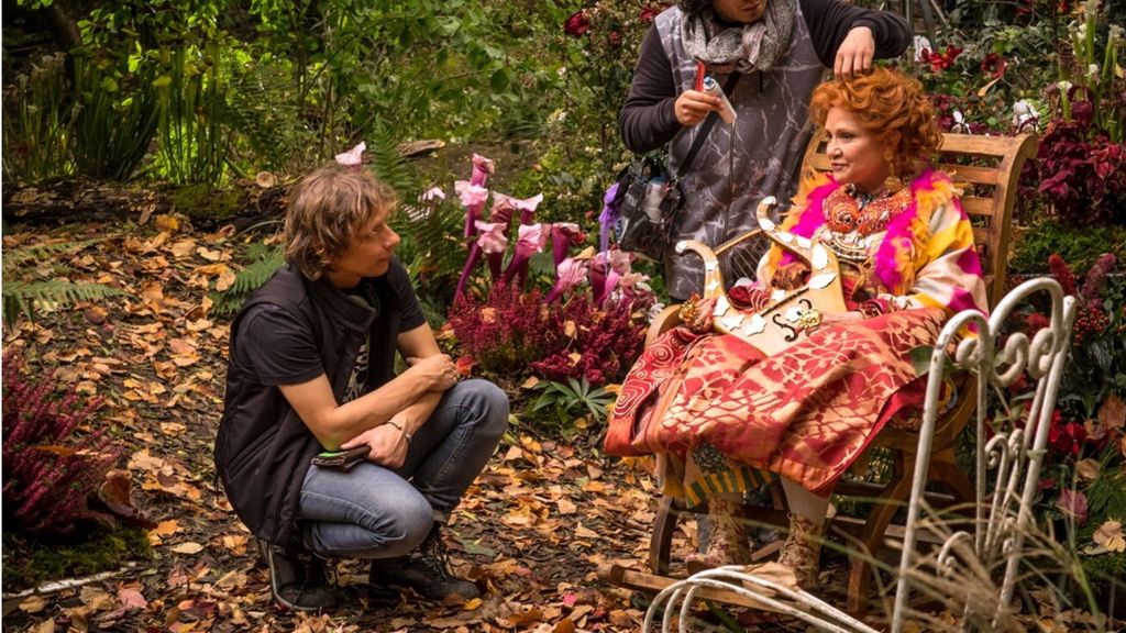 Jim Goddard e Carrie Fisher sul set di 'Wonderwell'