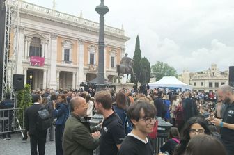 La festa per l'Europa in piazza del Campidoglio a Roma