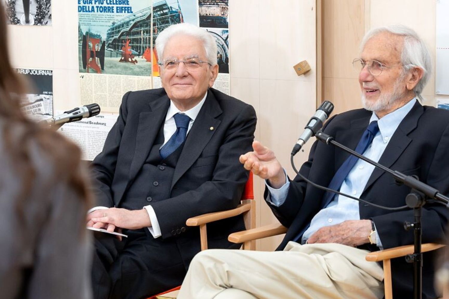 Il presidente Sergio Mattarella e Renzo Piano