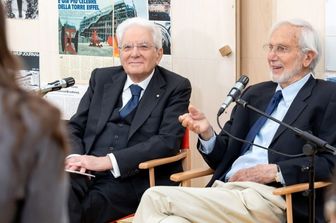 Il presidente Sergio Mattarella e Renzo Piano