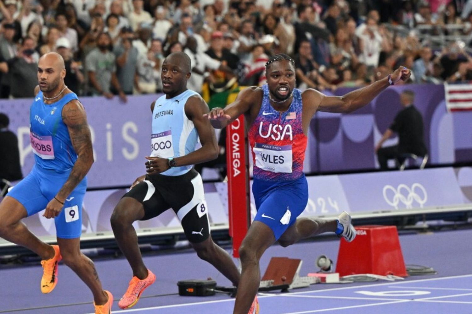 Noah Lyles, Letsile Tebogo e Marcell Jacobs