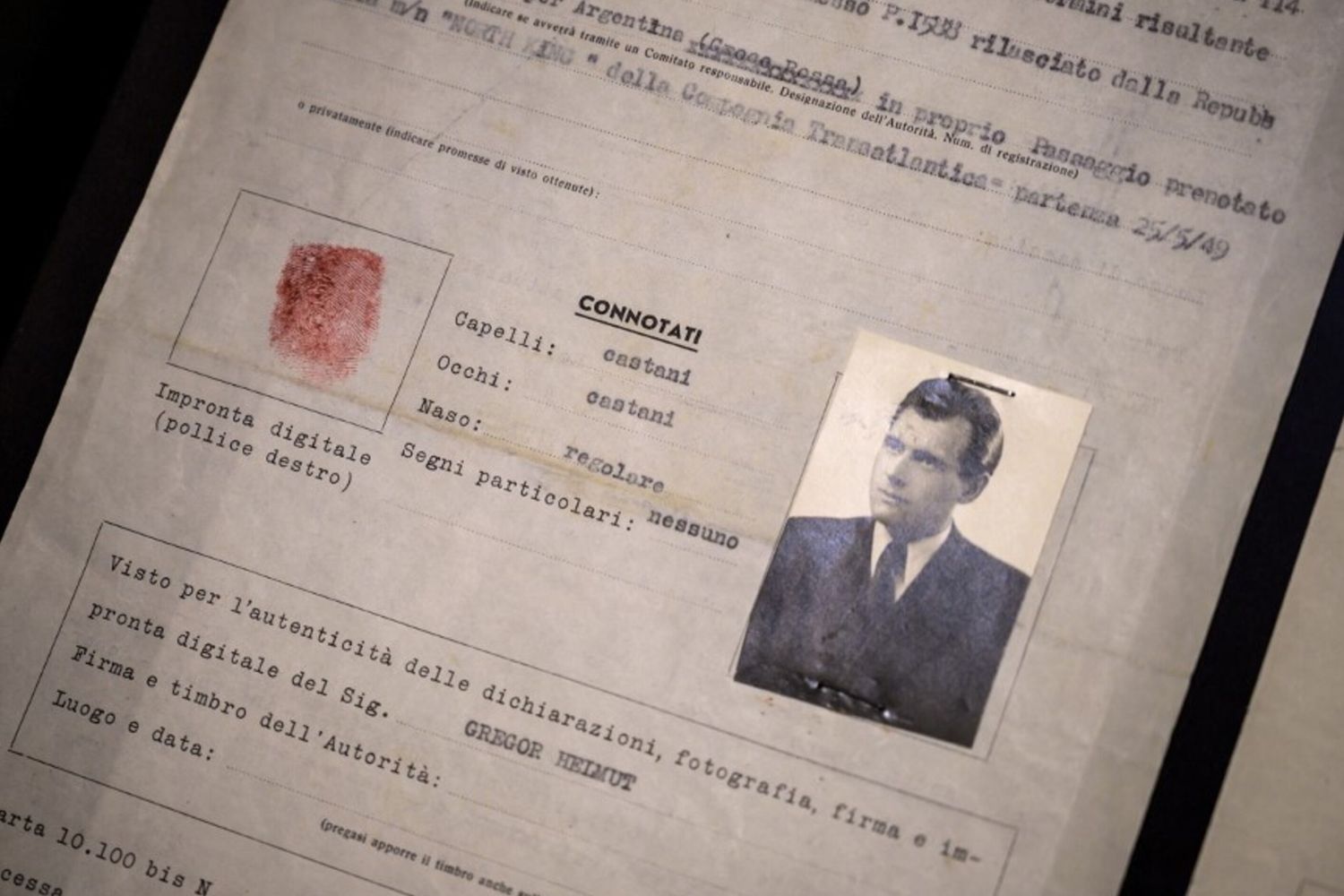 Il passaporto falso di Mengele