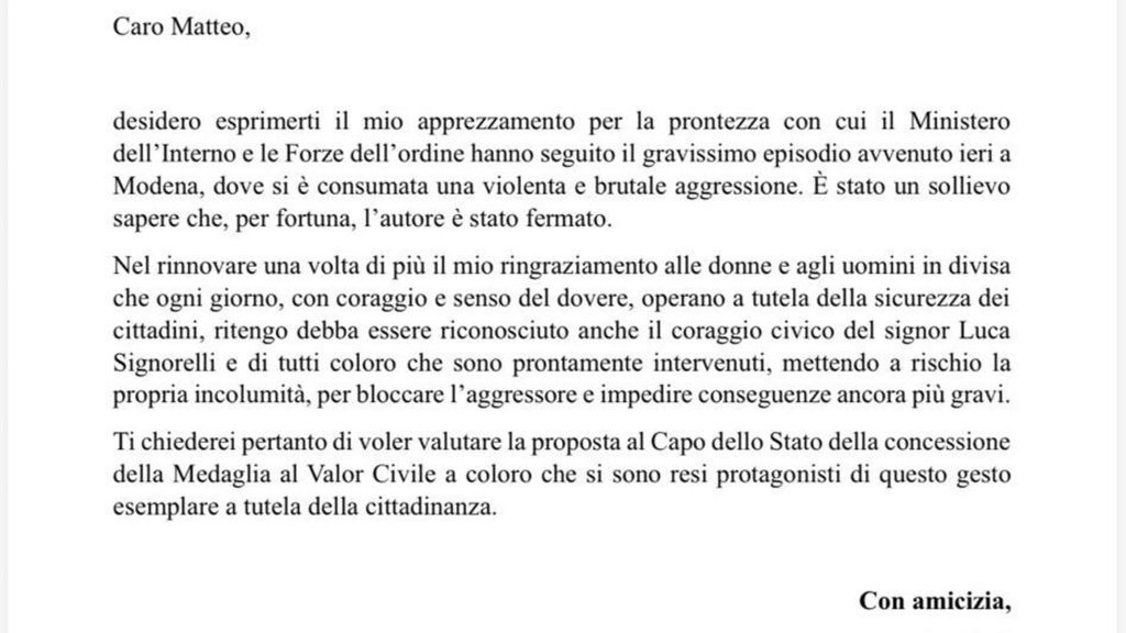 Lettera di Tajani a Piantedosi