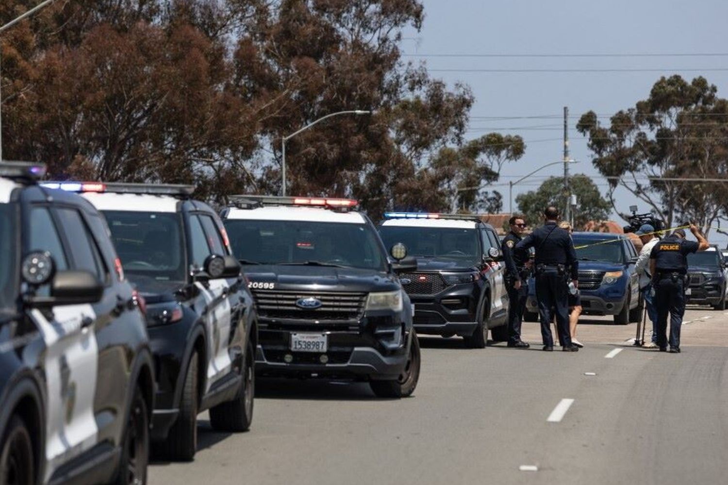 La polizia sul luogo della sparatoria a San Diego il 18 maggio 2026