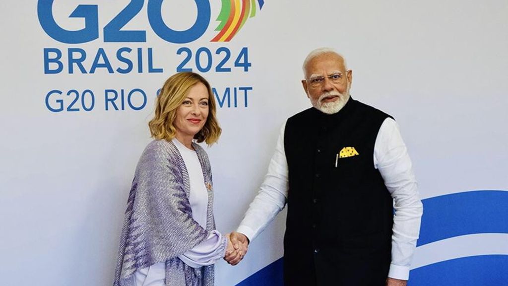 Incontro primo dell'India Shri Narendra Modi e la premier Giorgia Meloni
