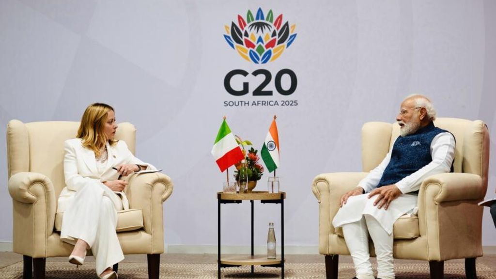 Incontro della premier Giorgia Meloni, e il Primo Ministro indiano, Narendra Modi