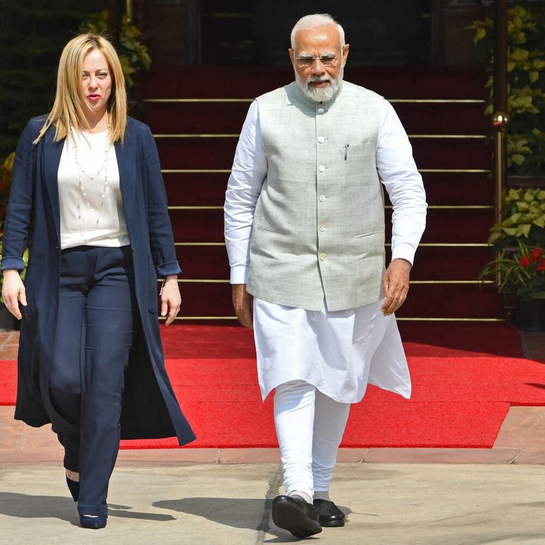 Giorgia Meloni e Narendra Modi