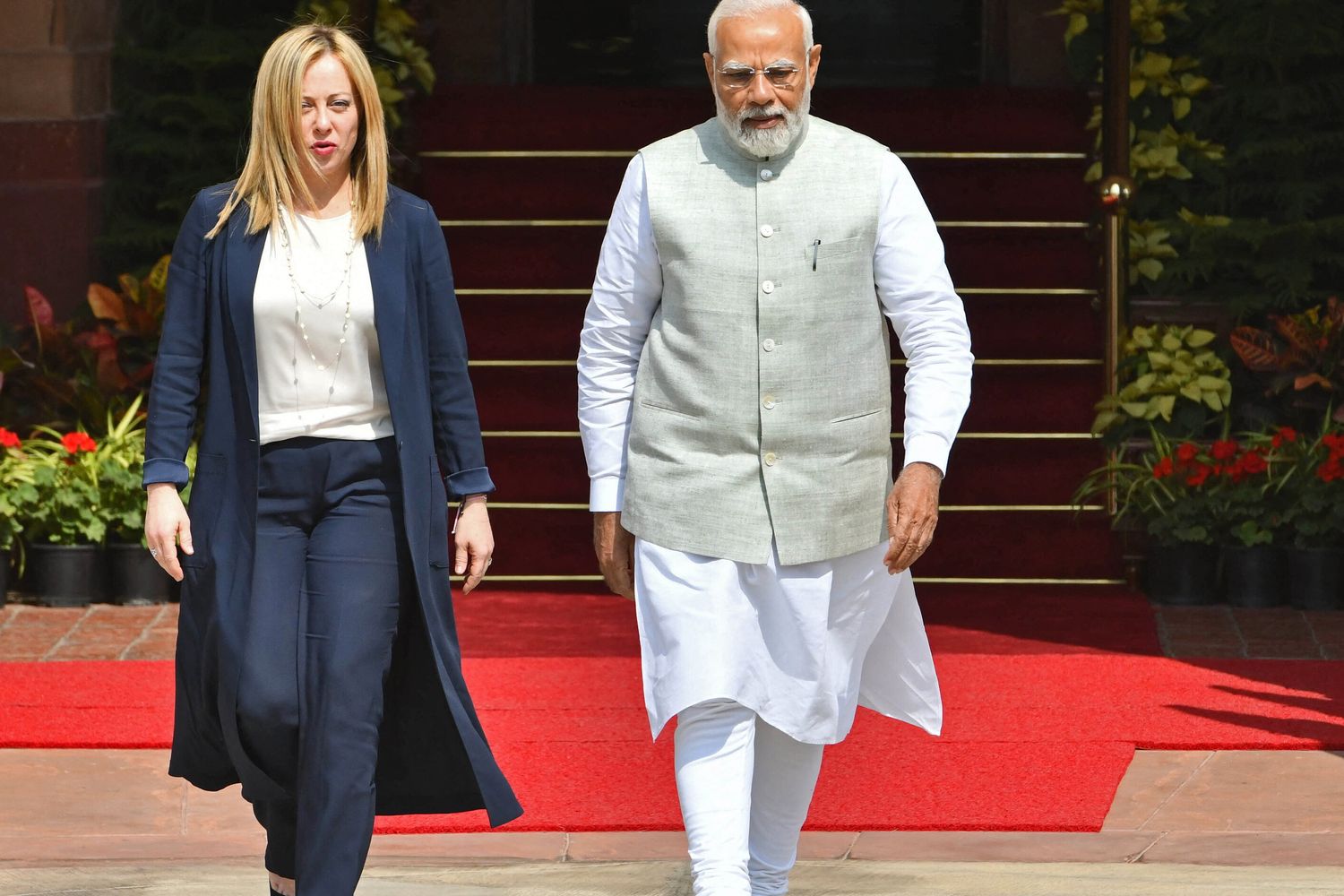 Giorgia Meloni e Narendra Modi