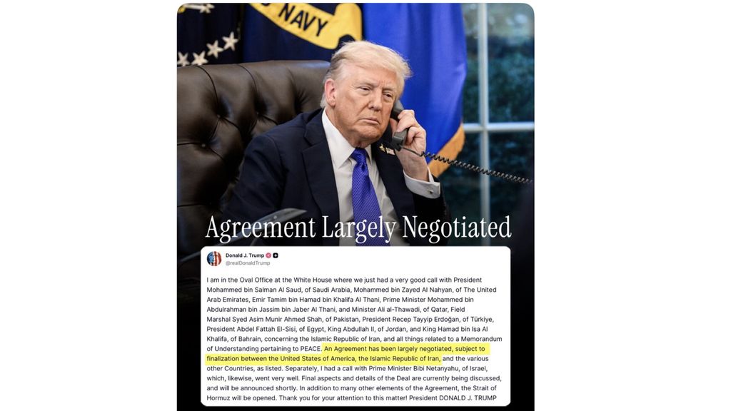 Donald Trump annuncia che laccordo con l'Iran è stato ampiamente negoziato
