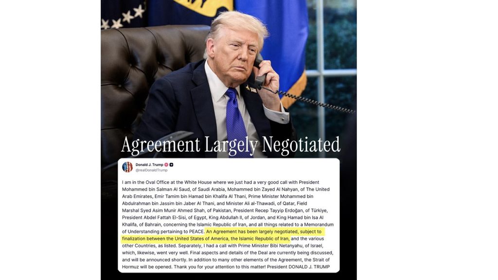 Donald Trump annuncia che laccordo con l'Iran è stato ampiamente negoziato