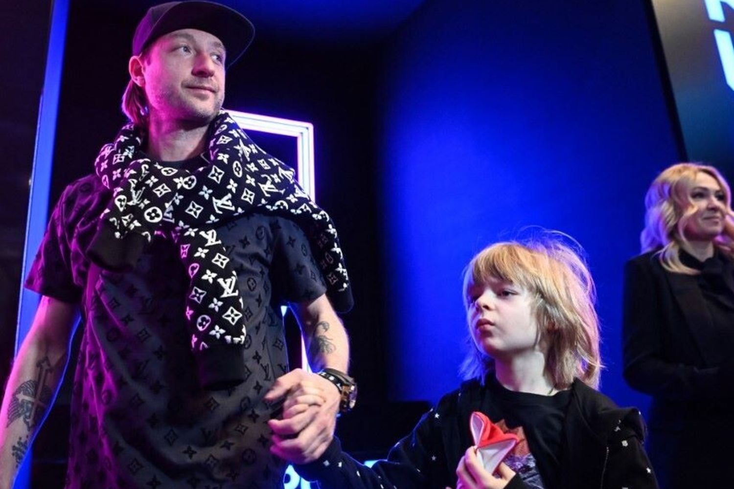 Evgeny Plushenko con il figlio Aleksandr