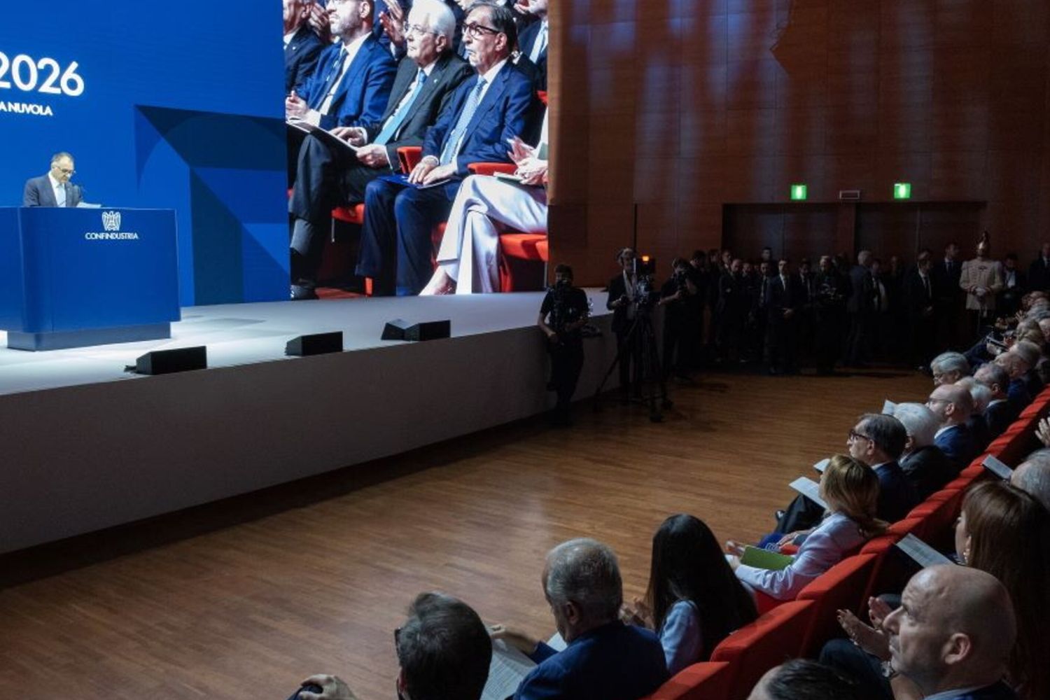Orsini nel suo intervento all'assemblea nazionale di Confindustria 2026 a Roma
