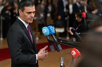 &nbsp;Pedro Sanchez (Psoe) in conferenza stampa