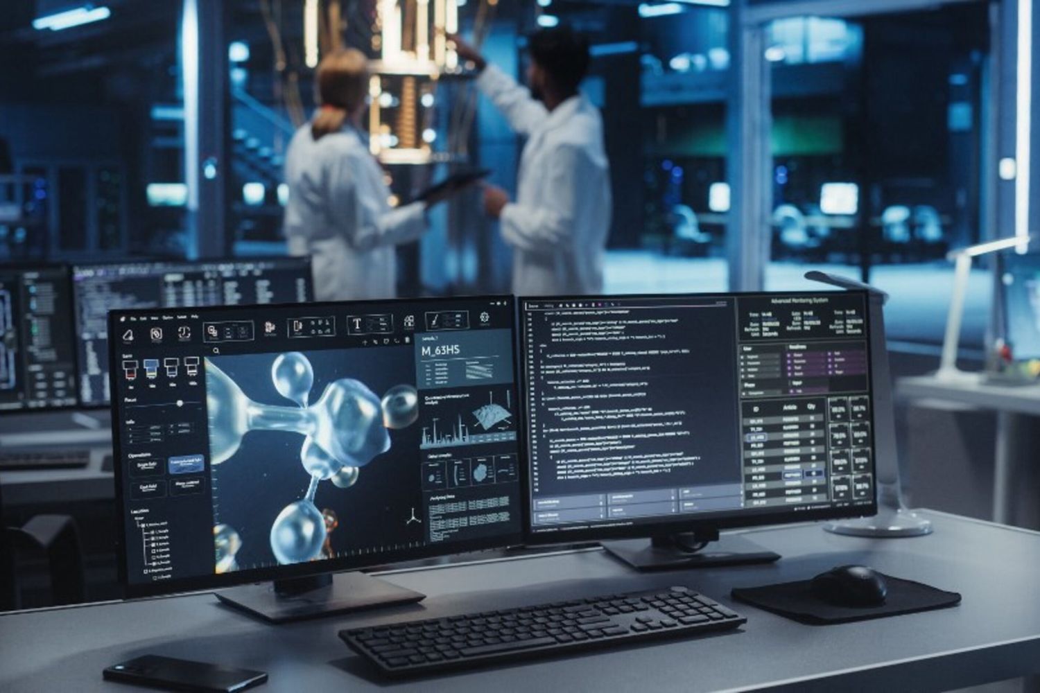 Screening con software di modellazione molecolare in un laboratorio