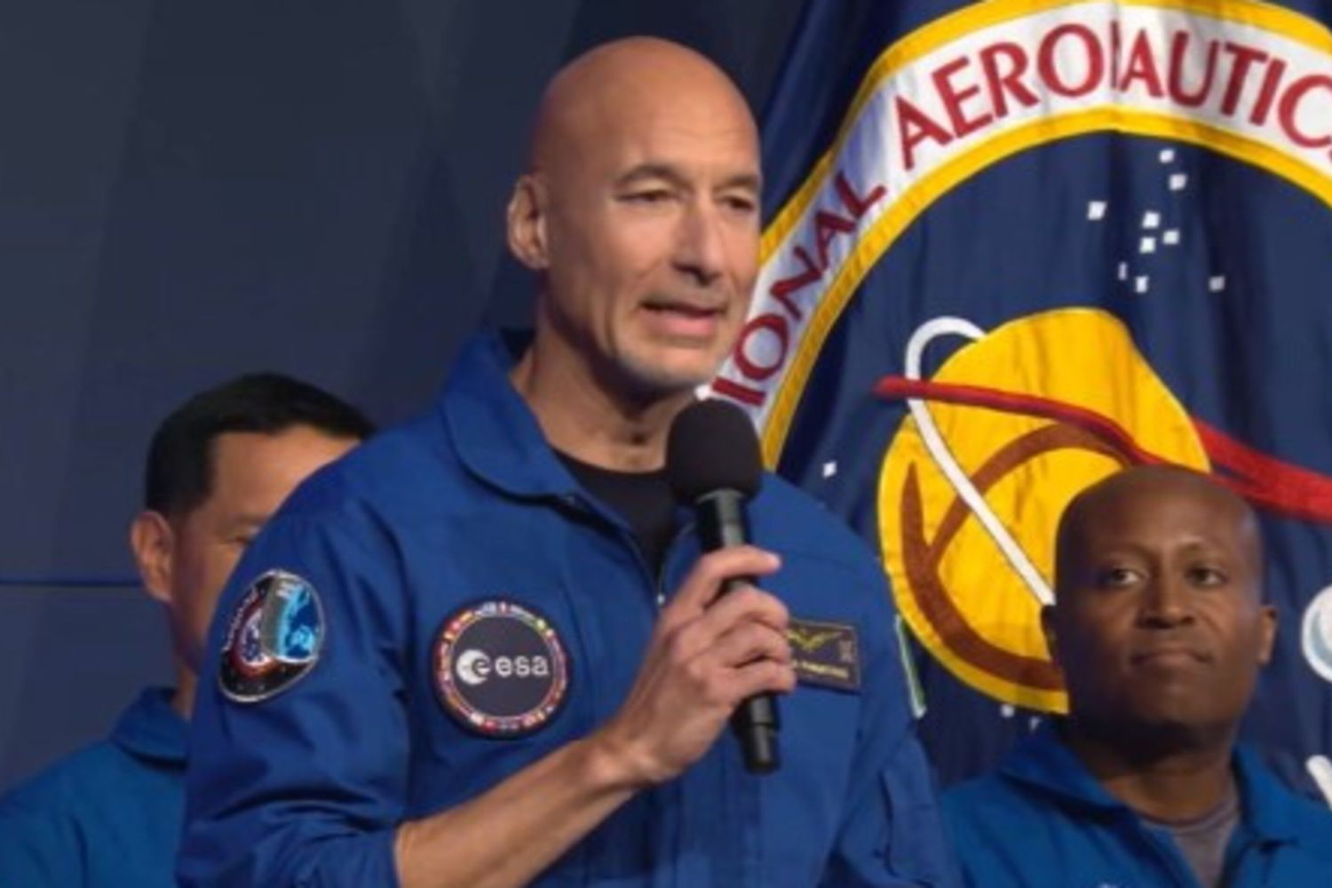 Luca Parmitano durante la presentazione della missione Artemis III alla Nasa