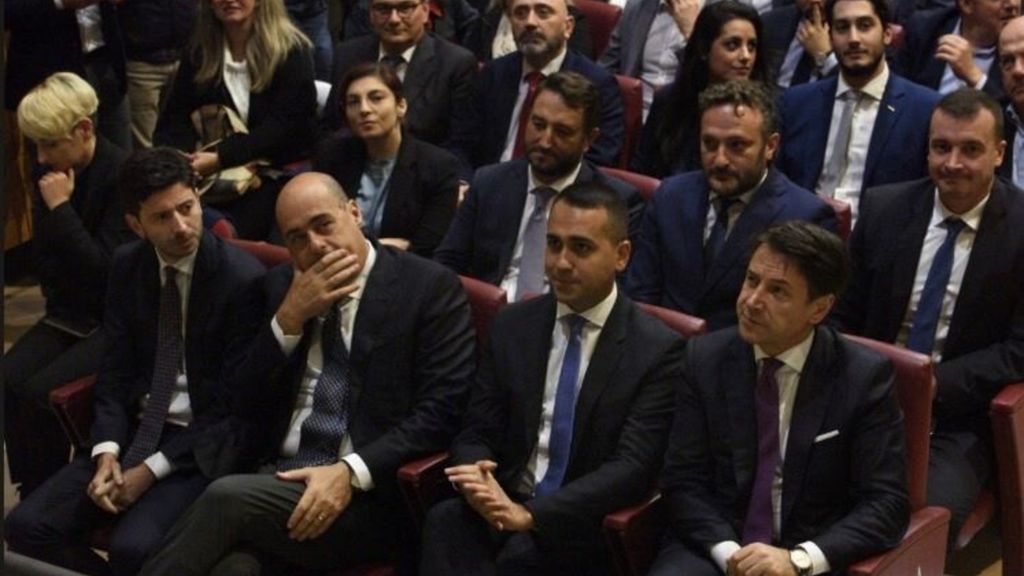 Roberto Speranza, Nicola Zingaretti, Luigi Di Maio e Giuseppe Conte