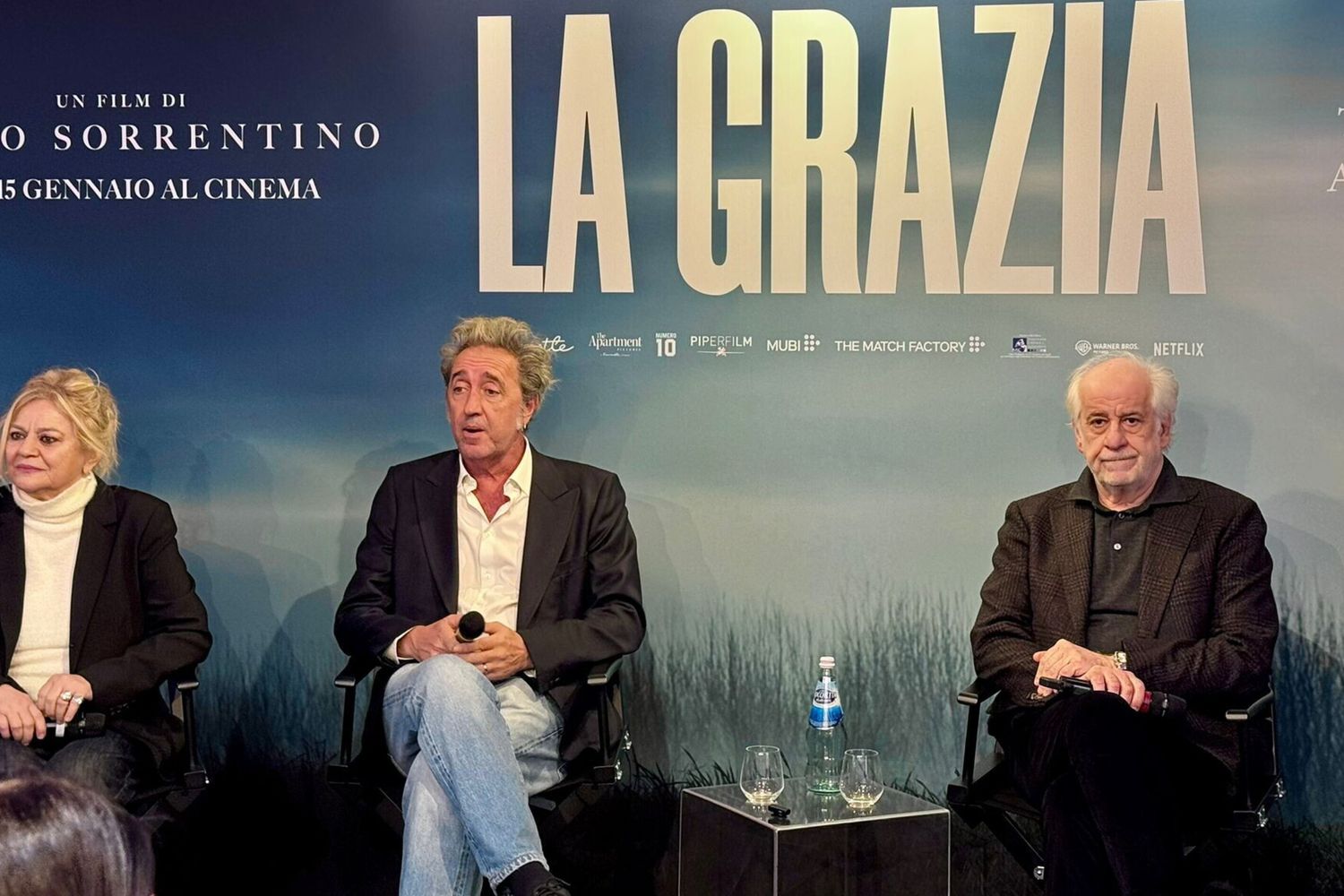 Paolo Sorrentino tra Milvia Marigliano e Toni Servillo