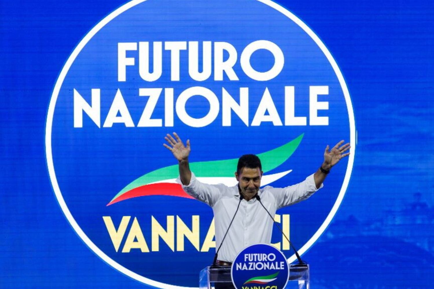 Roberto Vannacci durante la giornata conclusiva dell' Assemblea Costituente di Futuro Nazionale , Roma, 14/06/2026