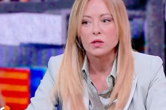 La presidente del Consiglio Giorgia Meloni ospite a '10 Minuti' su ReteQuattro