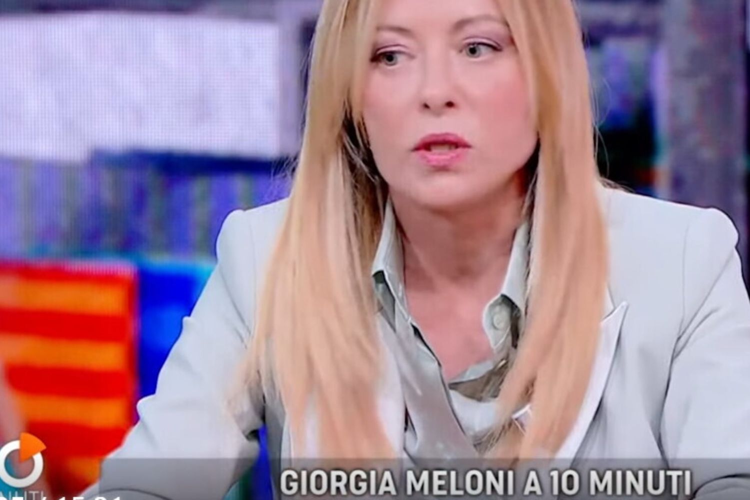 La presidente del Consiglio Giorgia Meloni ospite a '10 Minuti' su ReteQuattro