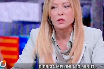 La presidente del Consiglio Giorgia Meloni ospite a '10 Minuti' su ReteQuattro