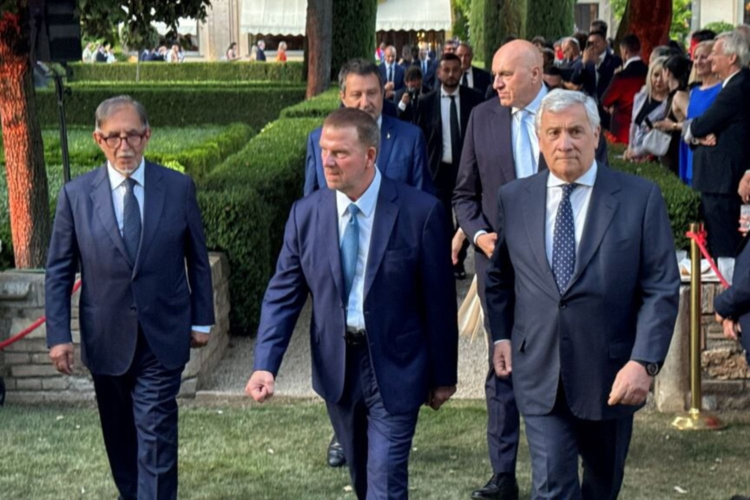 Tajani, Fertitta, la Russa, Crosetto e Salvini a Villa Taverna - 2 luglio 2026