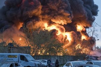 Kiev  attaccata dai missili russi - immagini del 16 aprile 2026