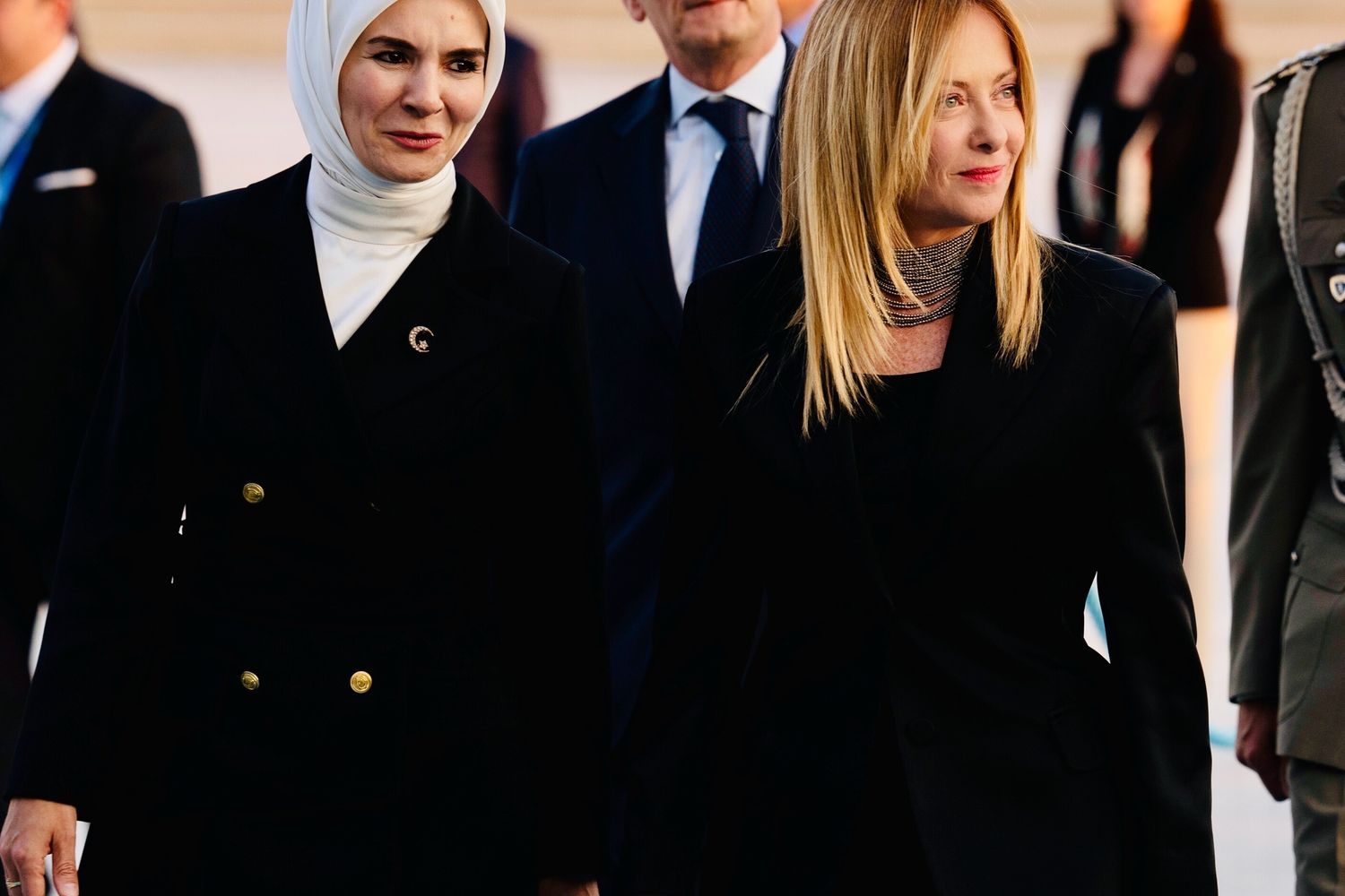 La premier Meloni al suo arrivo ad Ankara per il vertice Nato